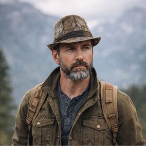 Camouflage Fedora by Laredo Hats Rugged Outdoor Adventure Utility Hat Large